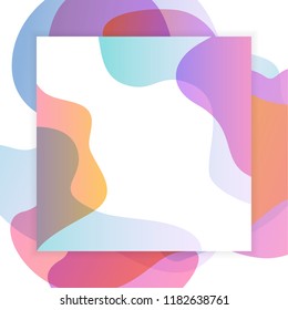 abstract fluid gradient shapes square frame background