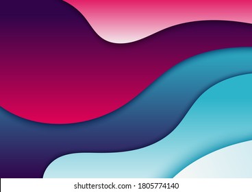 Abstract fluid gradient shapes trendy background. Wave shape vibrant color. Vector illustration