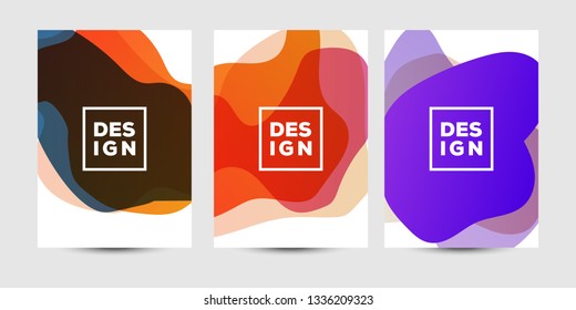 Abstract fluid graphics of poster or book cover design. Vibrant gradient color. Creative art for banner, landing page, web, cover, ad, greeting card, print.