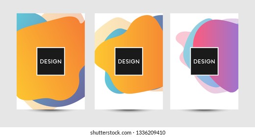Abstract fluid graphics of poster or book cover design. Vibrant gradient color. Creative art for banner, landing page, web, cover, ad, greeting card, print.