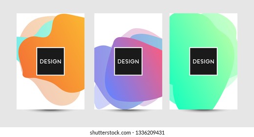 Abstract fluid graphics of poster or book cover design. Vibrant gradient color. Creative art for banner, landing page, web, cover, ad, greeting card, print.