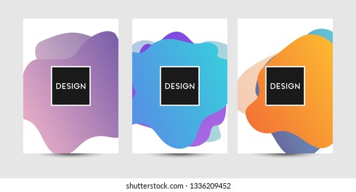 Abstract fluid graphics of poster or book cover design. Vibrant gradient color. Creative art for banner, landing page, web, cover, ad, greeting card, print.