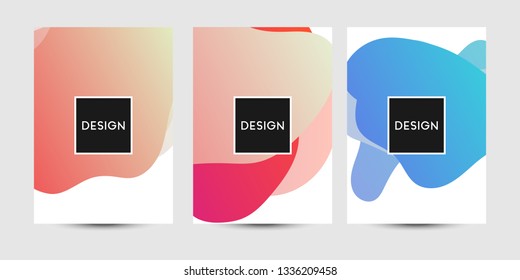 Abstract fluid graphics of poster or book cover design. Vibrant gradient color. Creative art for banner, landing page, web, cover, ad, greeting card, print.