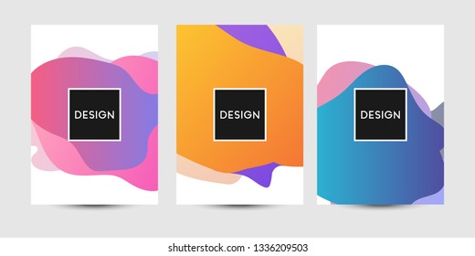 Abstract fluid graphics of poster or book cover design. Vibrant gradient color. Creative art for banner, landing page, web, cover, ad, greeting card, print.