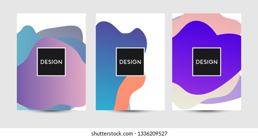 Abstract fluid graphics of poster or book cover design. Vibrant gradient color. Creative art for banner, landing page, web, cover, ad, greeting card, print.