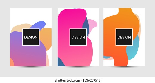 Abstract fluid graphics of poster or book cover design. Vibrant gradient color. Creative art for banner, landing page, web, cover, ad, greeting card, print.