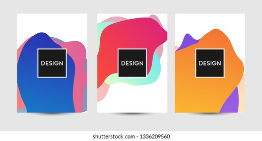 Abstract fluid graphics of poster or book cover design. Vibrant gradient color. Creative art for banner, landing page, web, cover, ad, greeting card, print.