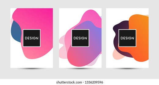 Abstract fluid graphics of poster or book cover design. Vibrant gradient color. Creative art for banner, landing page, web, cover, ad, greeting card, print.