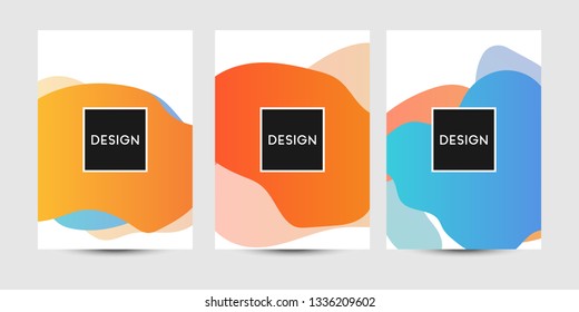 Abstract fluid graphics of poster or book cover design. Vibrant gradient color. Creative art for banner, landing page, web, cover, ad, greeting card, print.