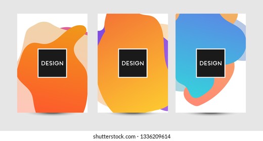 Abstract fluid graphics of poster or book cover design. Vibrant gradient color. Creative art for banner, landing page, web, cover, ad, greeting card, print.