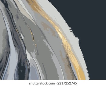 abstract fluid gray gold marble vector illustration backdrop background grunge wall mural