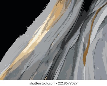 abstract fluid gray gold marble vector illustration backdrop background grunge wall mural artistic decoration