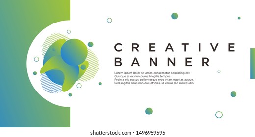 Abstract fluid horizontal banner design