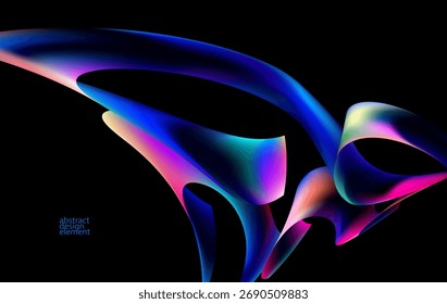 Abstract fluid iridescent shape. Colorful liquid vector background.