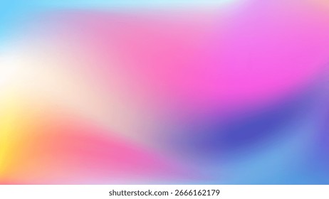 Abstract fluid iridescent wave background. Holographic blurred soft pastel bg. Smooth transitions of iridescent colors. Rainbow pearl flow. Whimsical dreamy wallpaper. Vector illustration, EPS 10.