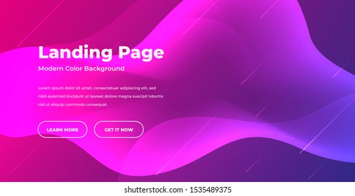 abstract fluid landing page background. modern colorful landing page background