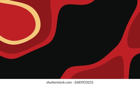 Abstract Fluid Layered Background Red Black Beige Graphic