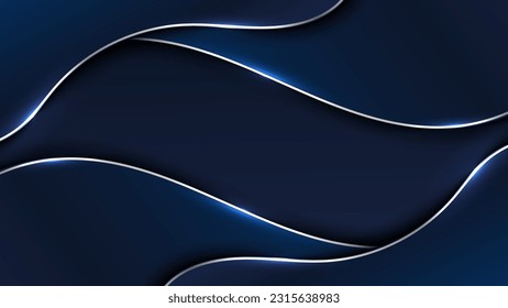 Resumen de fluido y efecto de iluminación sobre el fondo azul. Estilo de lujo. Ilustración gráfica vectorial.