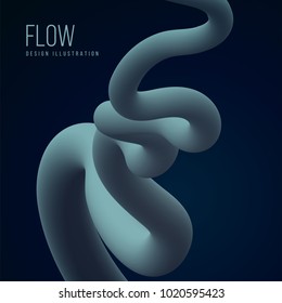 Abstract fluid line. Gradient flow design. Vector