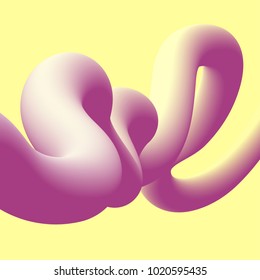 Abstract fluid line. Gradient flow design. Vector