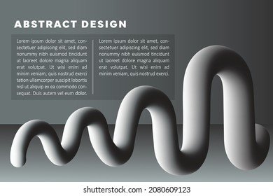 Abstract fluid liquid 3d shape in black and white colors. Modern vector template design for a poster, banner or business brochure. 