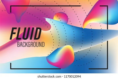 Abstract fluid liquid color background. Modern colorful gradient mesh design. Layout background for poster, cover, banner, presentation backdrop.With copy text space. Vector business cover template
