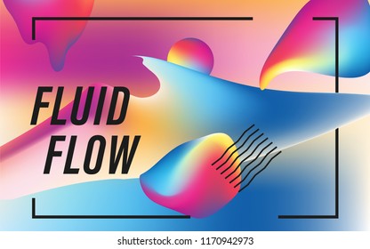 Abstract fluid liquid color background. Modern colorful gradient mesh design. Layout background for poster, cover, banner, presentation backdrop.With copy text space. Vector business cover template