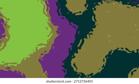 Abstract fluid liquid colorful morphing motion background in vibrant green and purple colors, Abstracts Liquid Water C, Stock royalty image.