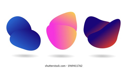 Abstract fluid liquid gradient shape element design vector background. Geometric modern liquid splash halftone colorful graphic.