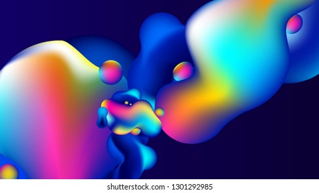 Abstract Fluid Liquid Vibrant Colours Background