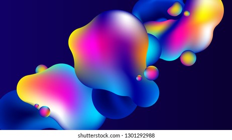 Abstract Fluid Liquid Vibrant Colours Background