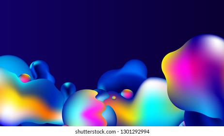 Abstract Fluid Liquid Vibrant Colours Background
