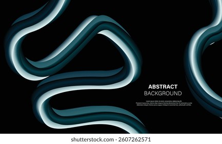 Abstract fluid, liquid wave creative green color mix and match on black background design.
