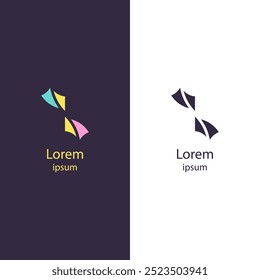  Abstract, fluid logo with smooth shapes and curves. Ideal for companies in creative design, consulting, technology, art, entertainment, business cards, websites, social media, and marketing.