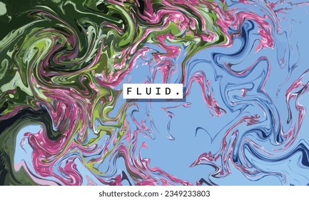 Abstract fluid marble background template copy space. Contemporary swirl artwork backdrop design. Suitable for poster, banner, landing page, brochure, magazine, or event graphic element.
