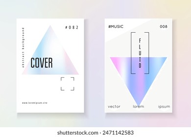Abstract Fluid. Minimal Shape. Blue Holograph Cover. Plastic Vector. Hologram Texture. Colourful Metal Backdrop. Vintage Concept. Violet Abstract Fluid