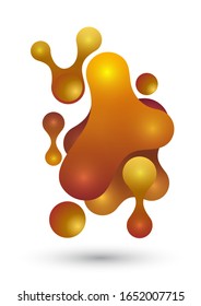 Abstract fluid and modern elements. Dynamic color shapes and lines. Liquid colorful gradient of organic forms. Isolate on a white background. Vector illustration