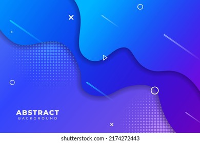 Abstract Fluid Modern Geometric Gradient Colorful Blue and Purple Background