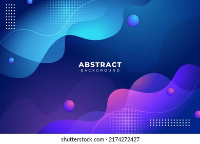 Abstract Fluid Modern Geometric Shape Gradient Colorful Shiny Purple Blue Background with Wavy Line
