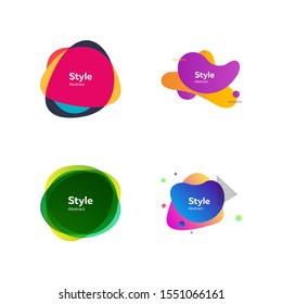 Abstract fluid modern graphic elements. Dynamical colored forms and line. Gradient banners with flowing liquid shapes. Vector illustration. Can be used for advertising, marketing, presentation