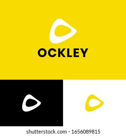 Abstract fluid modern logo design concept. Tech logomark illustration. Can representing play, music, news, podcast, entertainment, travel.