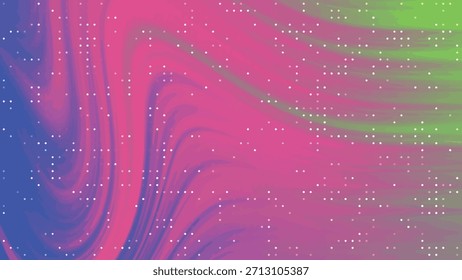 Abstract Fluid Motion with Dots and Vibrant Colors, Animated Background with Smooth Flow, Abstracts Twirl Blink Dot, Stock royalty free image.