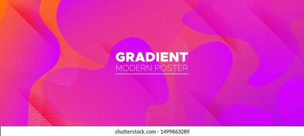 Abstract Fluid Pattern. Light Minimal Brochure. Dotted Graphic Movement. Digital Template. Abstract Wave Shapes. Gradient Poster. Vector Illustration. Futuristic Concept. 3d Fluid Background.