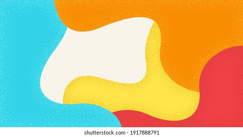 Abstract fluid pattern. Memphis style texture with blobs and dots. Vector illustration background in pop art style.