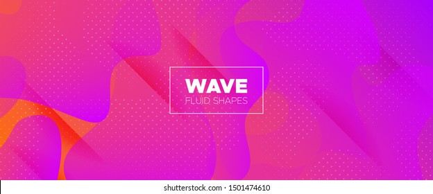 Abstract Fluid Pattern. Neon Minimal Brochure. Dotted Graphic Wallpaper. Futuristic Motion. Abstract Wave Shapes. Gradient Poster. Graphic Movement. Futuristic Concept. 3d Fluid Background.