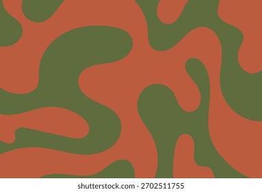 Padrão de fluido abstrato com formas orgânicas em laranja e verde.