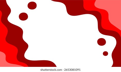 abstract fluid pattern red background with white copy space at milddle
