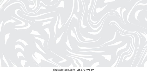 An abstract, fluid pattern with swirling white shapes on a light gray background, resembling a marbled or liquid effect. It has a smooth, modern, and subtle aesthetic.