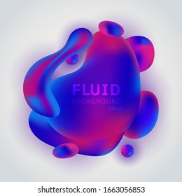 Abstract Fluid Pink and Blue Gradient Shape Isolated on White Background. Vector Illustration