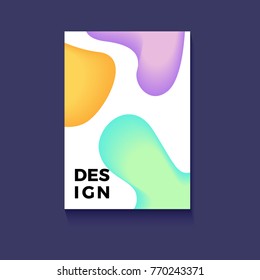 Abstract Fluid poster, colorful fluid with blending. Trendy Designs.